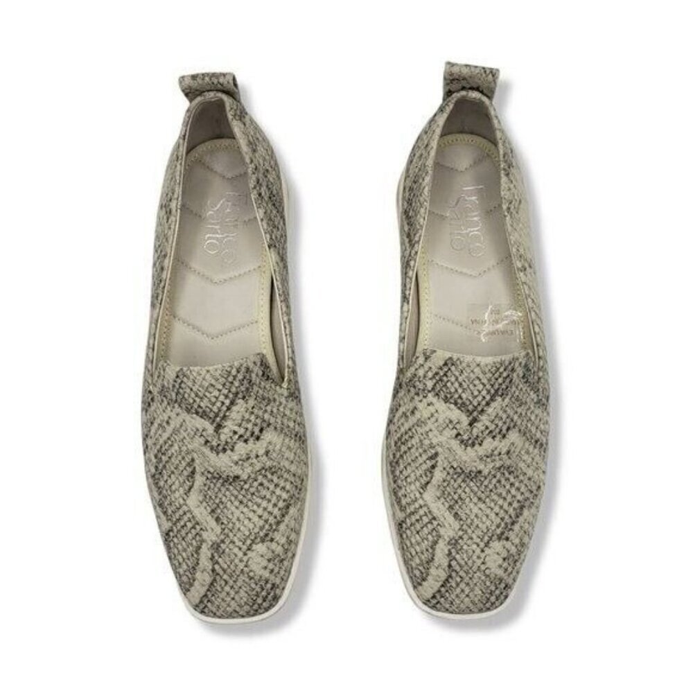 Franco Sarto Boston Sneaker Womens 7 Gray Snake Print Slip On Flats